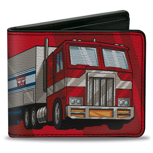 Bi-Fold Wallet - Transformers Optimus Prime Semi Truck and Autobot Shield Reds