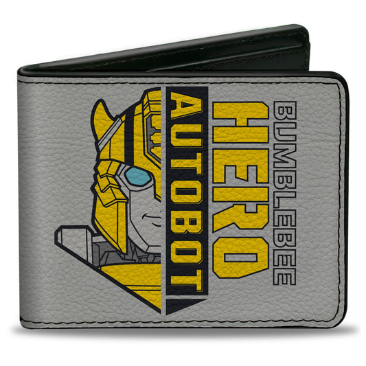 Bi-Fold Wallet - Transformers BUMBLEBEE ON A MISSION and Sports Car Gray