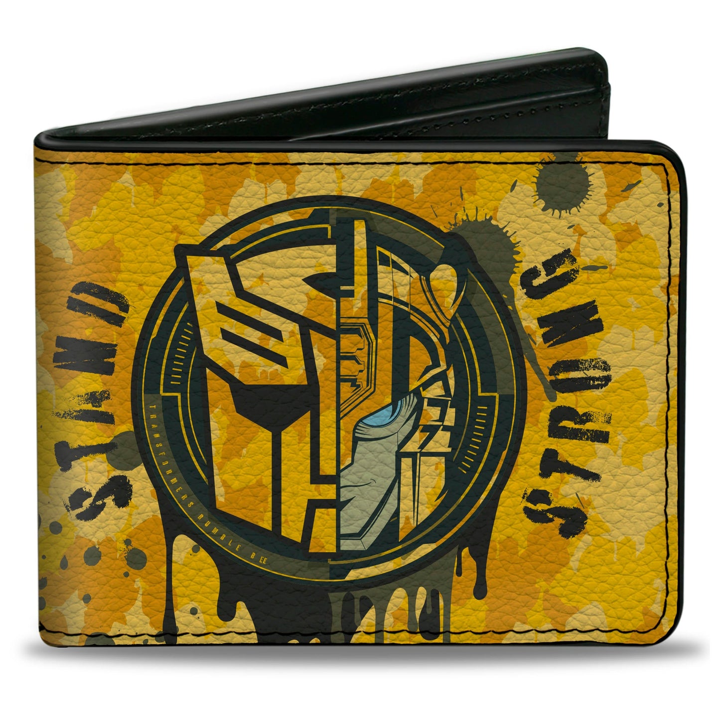 Bi-Fold Wallet - TRANSFORMERS Bumblebee STAND STRONG Autobot Icon Splatter Yellows