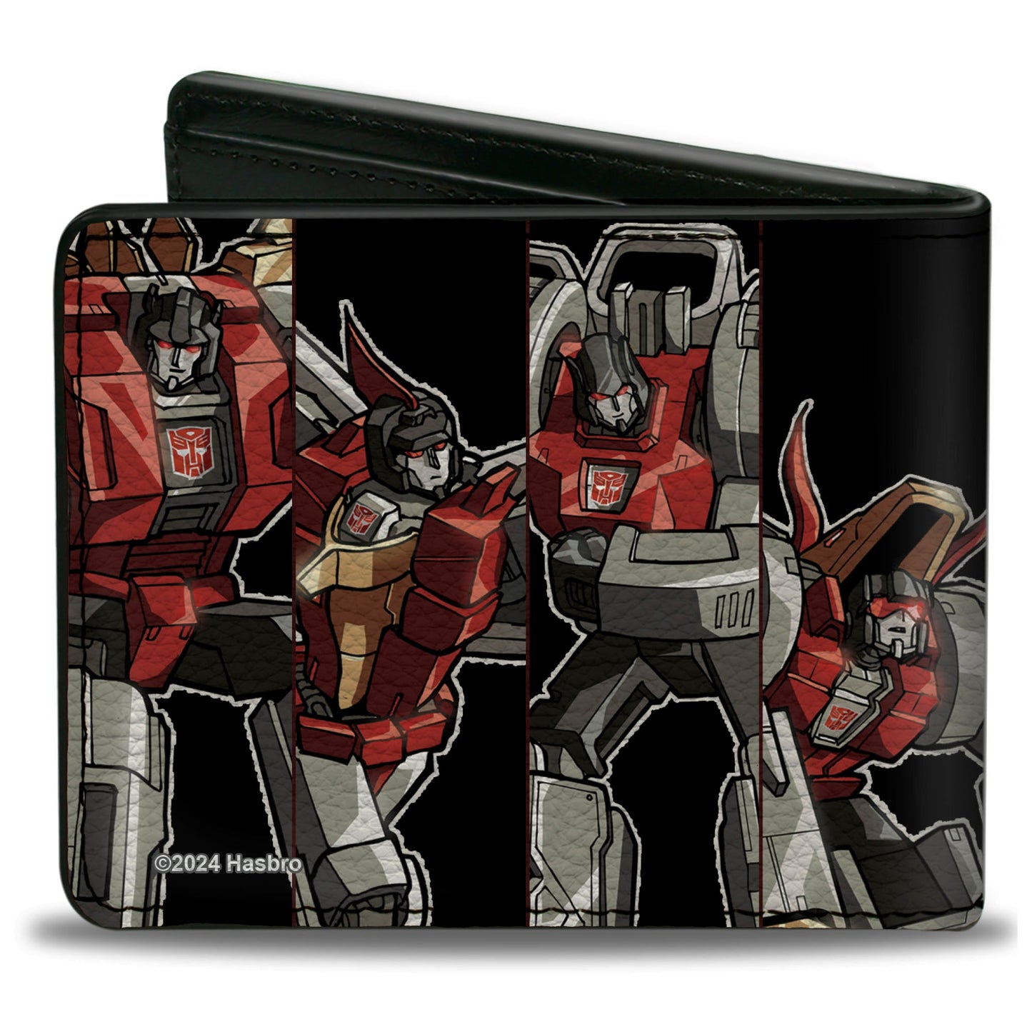 Bi-Fold Wallet - Transformers DINOBOTS Grimlock/Snarl/Swoop/Sludge/Slag Panels Black/Reds