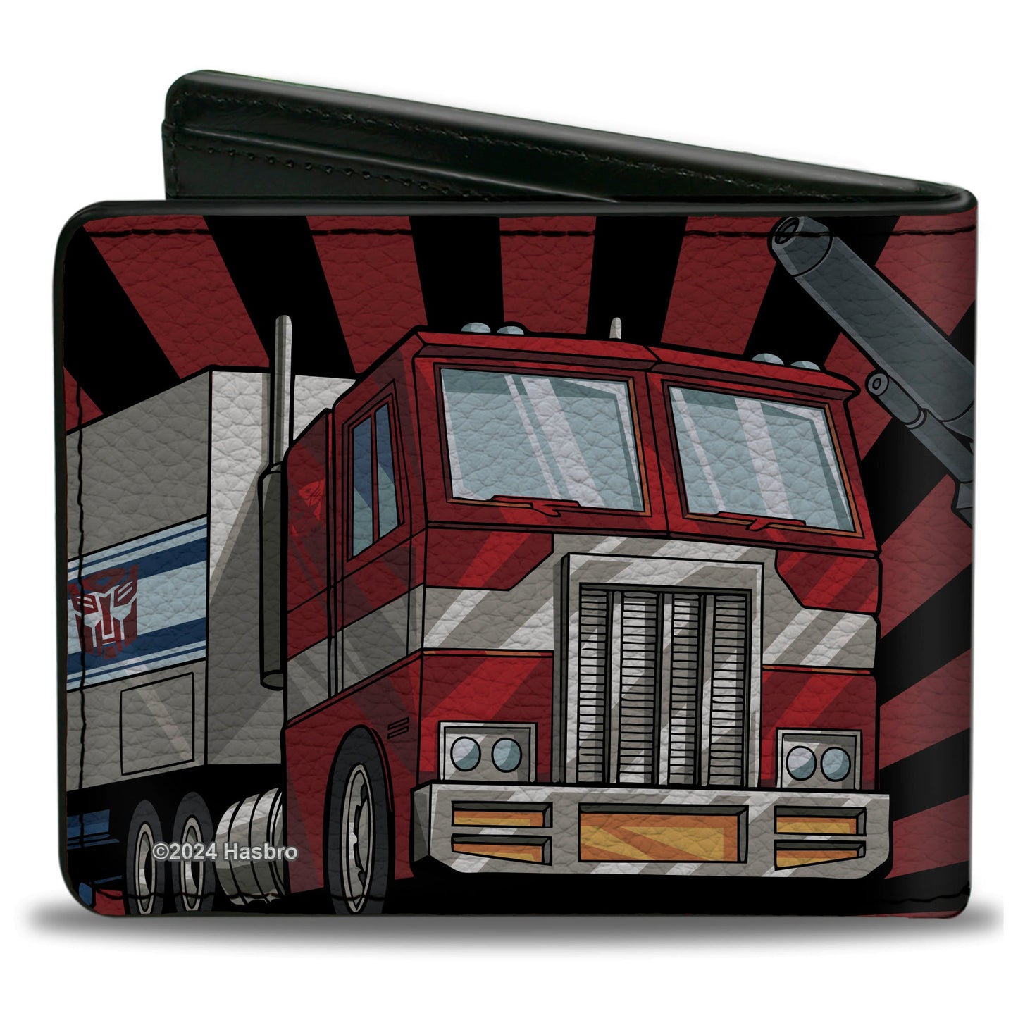 Bi-Fold Wallet - TRANSFORMERS Optimus Prime Pose and Semi Truck Rays Black/Red