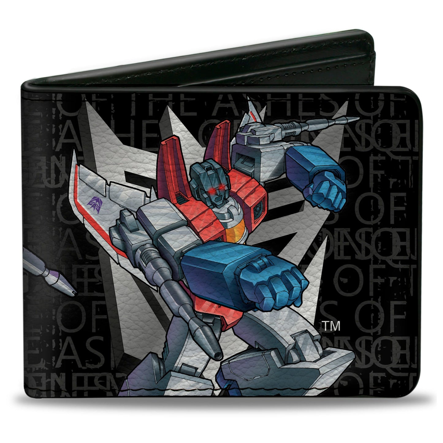 Bi-Fold Wallet - Transformers STARSCREAM  Poses and Decepticon Shield Black/Grays