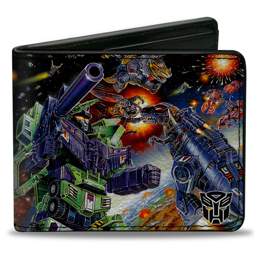 Bi-Fold Wallet - Transformers Constructicon Devastator Dinobots Battle Scene