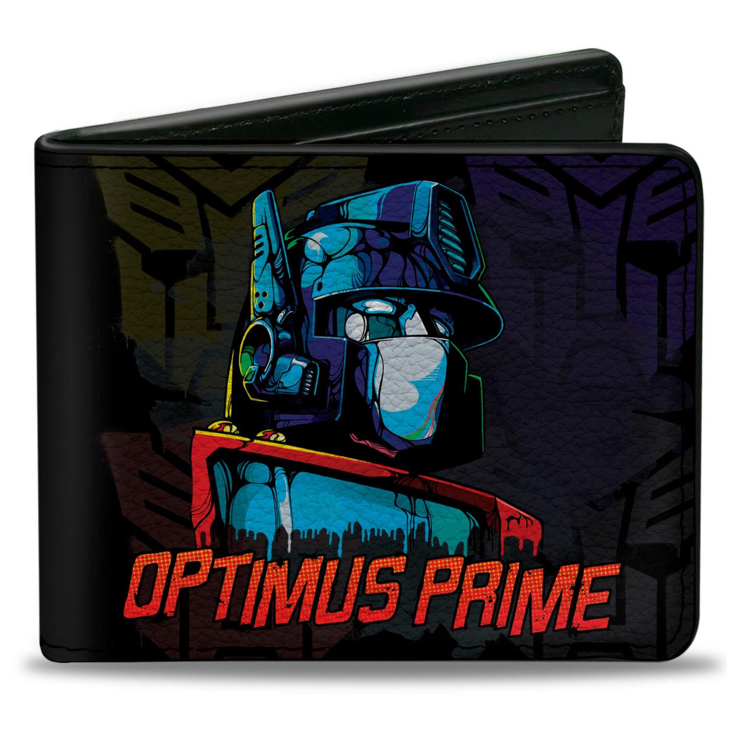 Bi-Fold Wallet - Transformers OPTIMUS PRIME Pose/Autobot Fade Black/Multi Color