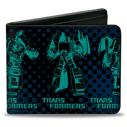 Bi-Fold Wallet - TRANSFORMERS Grimlock Poses Halftone Black/Blues