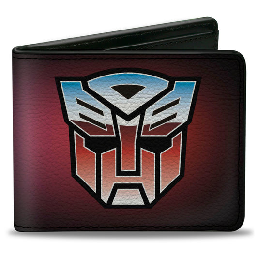 Bi-Fold Wallet - Transformers Autobot and Decepticon Gradient Shields Reds/Purples