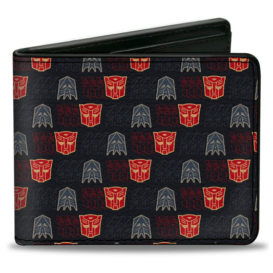 Bi-Fold Wallet - Transformers Autobot Decepticon Shield Flip Black/Multi Color