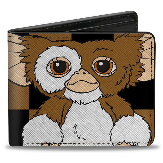 Bi-Fold Wallet - The Gremlins Gizmo Pose Checker Brown/White