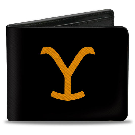 Bi-Fold Wallet - Yellowstone Y Logo + Title Icon Black/Yellow