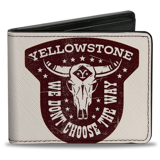 Bi-Fold Wallet - YELLOWSTONE WE DON'T CHOOSE THE WAY Badge White/Brown