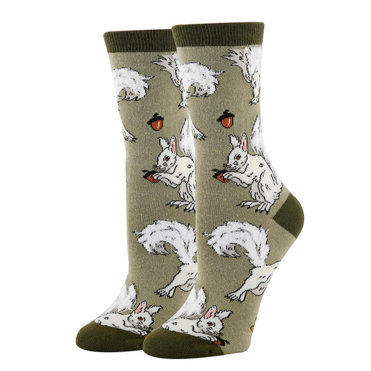 White Fox Squirrel Socks