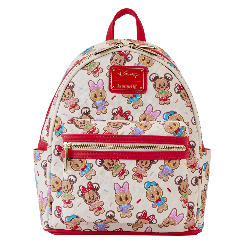 Loungefly Mickey & Friends Gingerbread Cookie All-Over Print Mini Backpack With Ear Headband