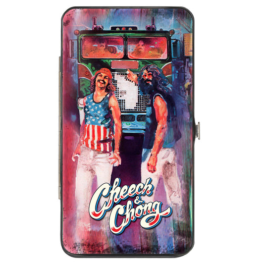 Hinged Wallet - Cheech & Chong Standing Truck Poses Watercolor