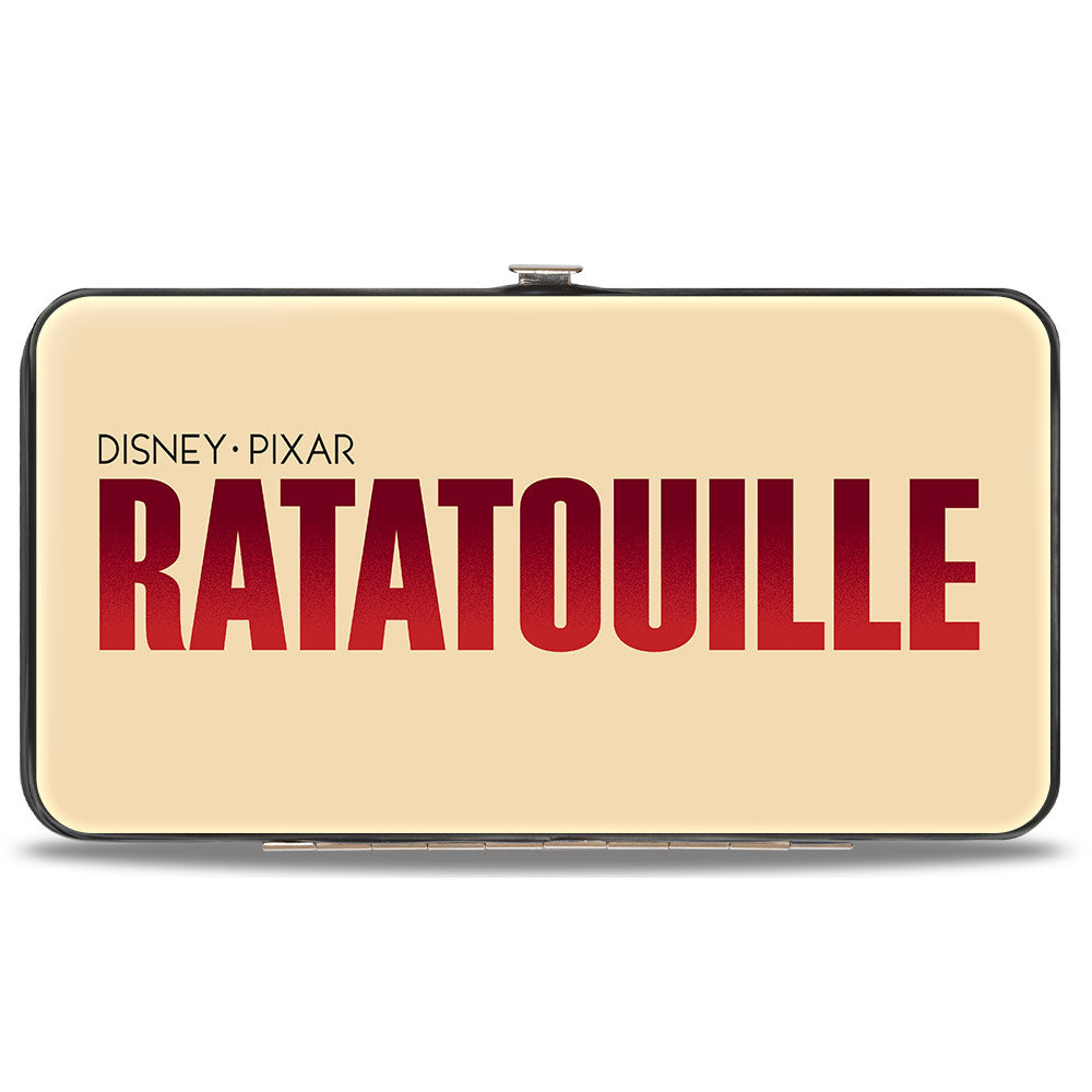 Hinged Wallet - Ratatouille Remy BON APPETIT Hiding Pose + Text Logo Beige Reds