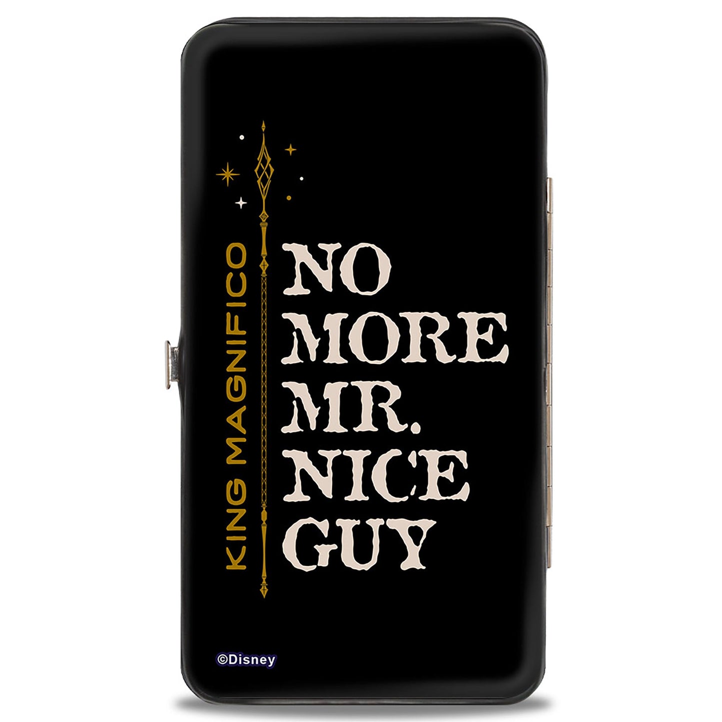 Hinged Wallet - Wish King Magnifico Pose + NO MORE MR. NICE GUY Quote Blues/Yellows