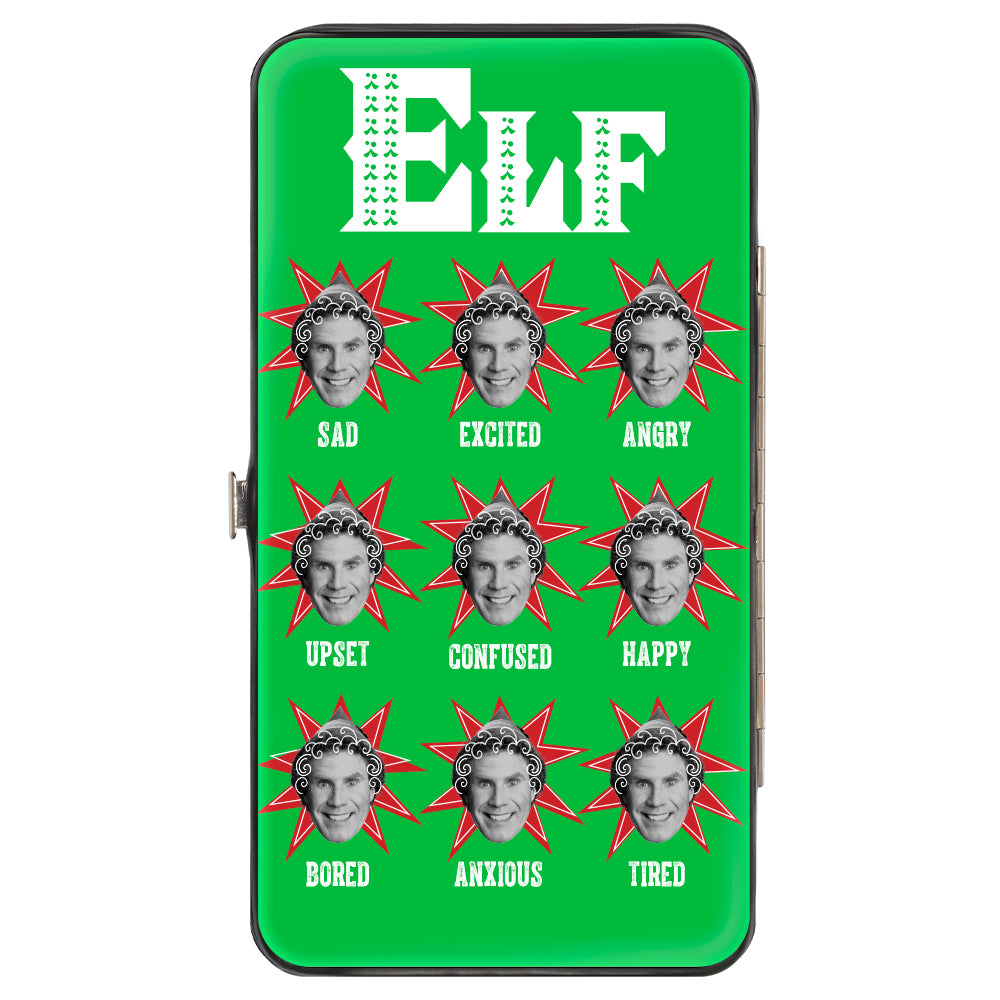 Hinged Wallet - Elf Buddy the Elf Mood Expressions Green/White/Red