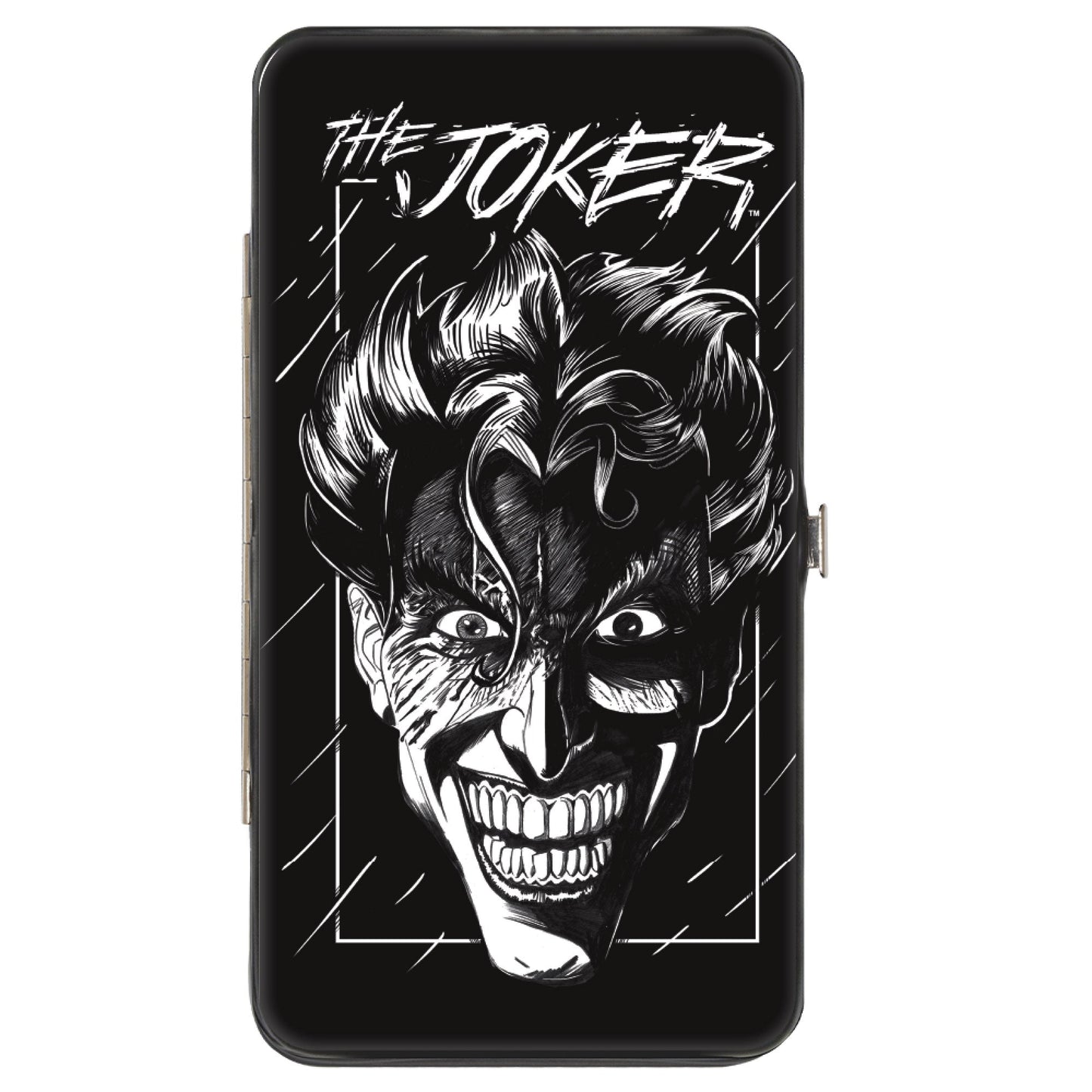 Hinged Wallet - THE JOKER Smiling Face Sketch Black/White