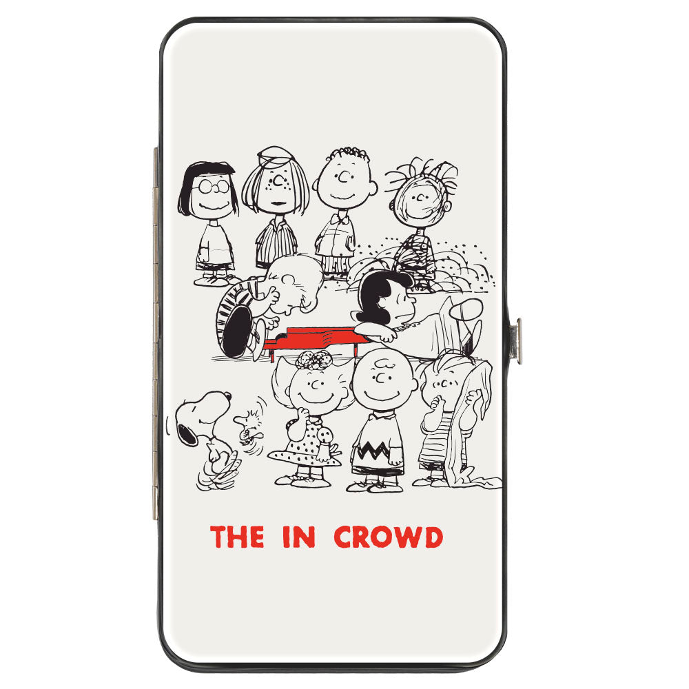 Hinged Wallet - Peanuts Gang THE IN CROWD Group Pose White/Black/Red