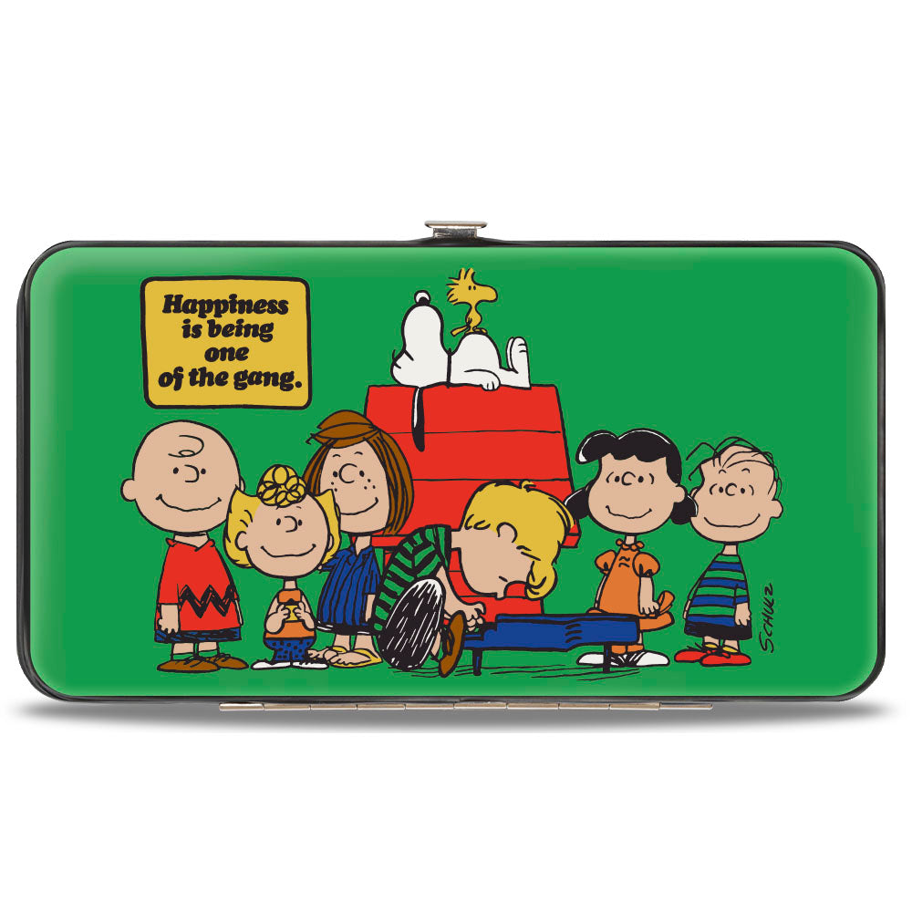 Hinged Wallet - Peanuts Gang HAPINESS IS BEING ONE OF THE GANG Group Pose Green