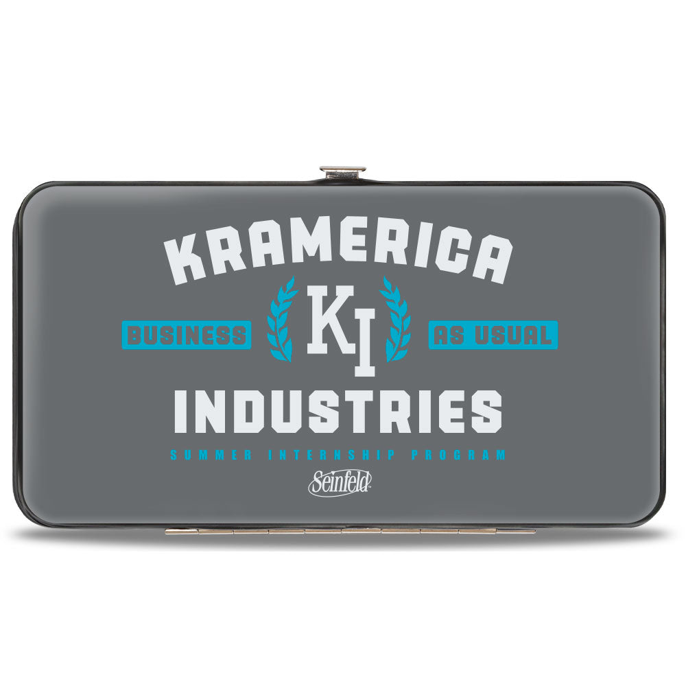 Hinged Wallet - Seinfeld Kramer KRAMERICA INDUSTIES Logo Grays Blue