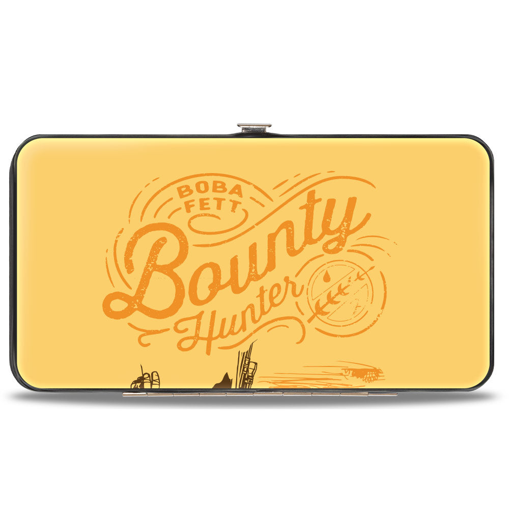 Hinged Wallet - Star Wars The Book of Boba Fett Landscape Pose + BOUNTY HUNTER Script Tans/Browns