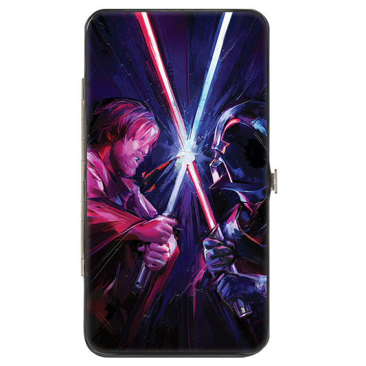 Hinged Wallet - Star Wars Obi-Wan Kenobi and Darth Vader Battle Clash Brush Stroke Pose