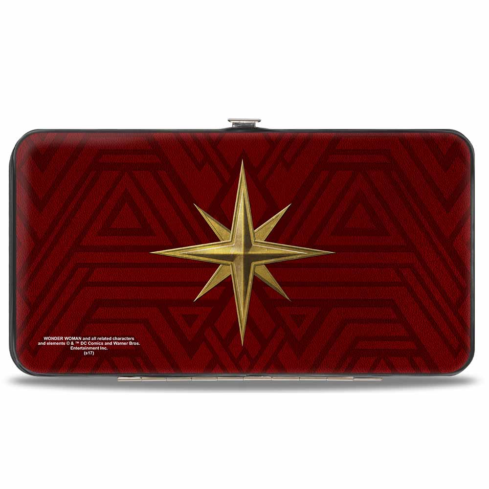 Hinged Wallet - Wonder Woman 2017 Icon + Tiara Star Reds/Golds