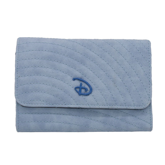 Women's Fold Over Wallet Rectangle - Arch Sky Blue Stitch with Disney Signature D Logo Sky Blue Enamel