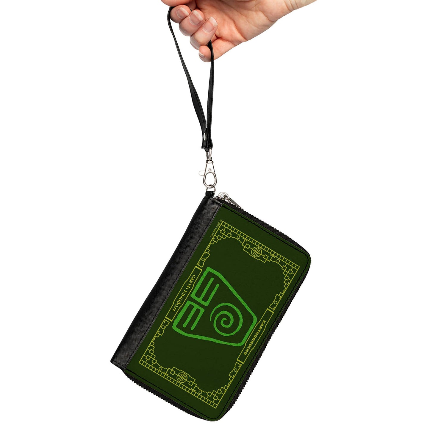 PU Zip Around Wallet Rectangle - Avatar the Last Airbender EARTHBENDING EARTH KINGDOM Icon Greens Yellow