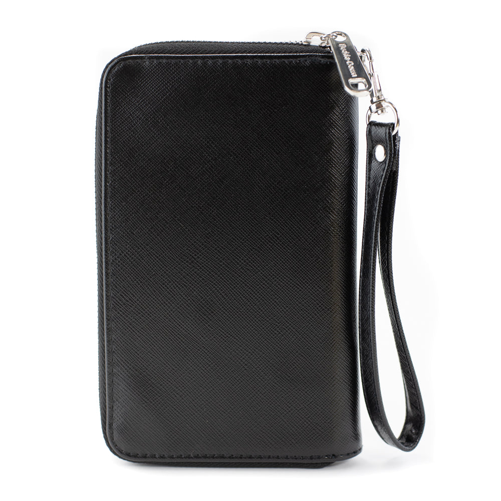 PU Zip Around Wallet Rectangle - CHEVROLET Bowtie Logo and Stripes Black/Gray