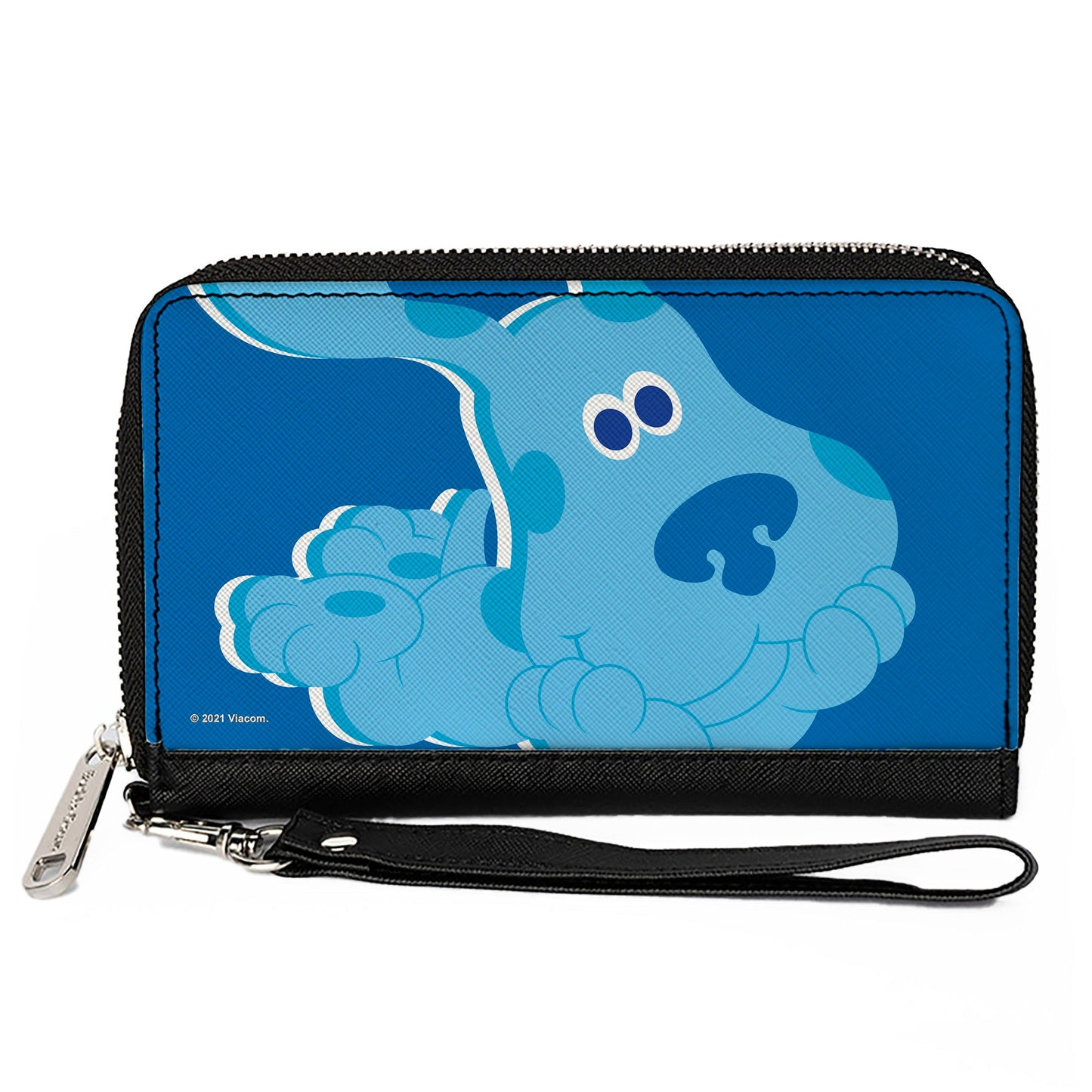 PU Zip Around Wallet Rectangle - Blue's Clues Blue Full Body Smiling Pose Blues