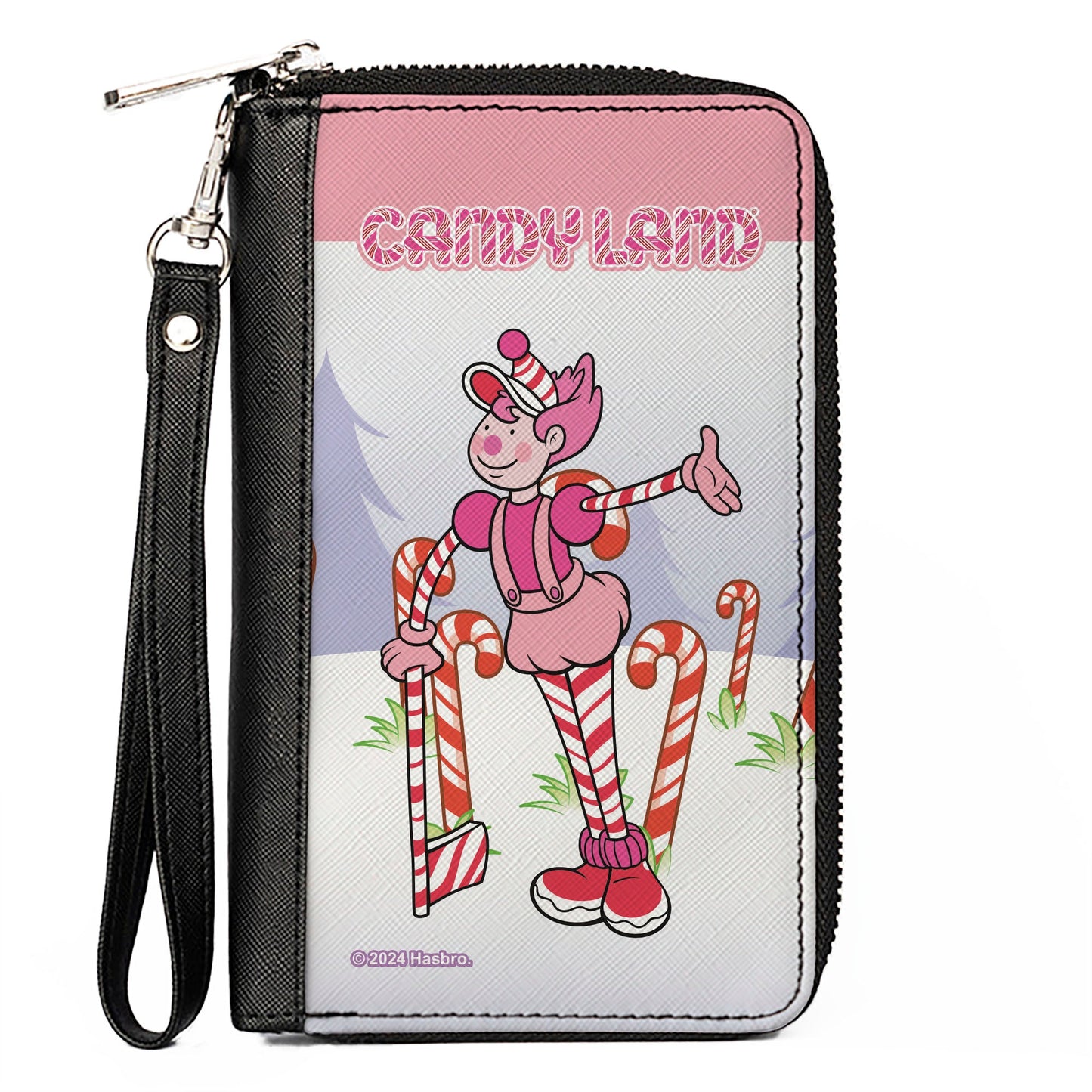 PU Zip Around Wallet Rectangle - CANDY LAND Mr. Mint Peppermint Forest Pose Multi Color