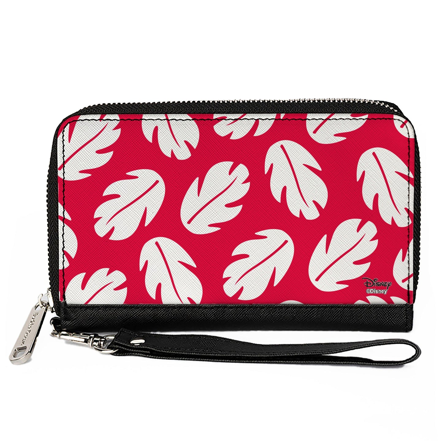 Women's PU Zip Around Wallet Rectangle - Lilo & Stitch Bounding Lilo Dress Leaves Red White