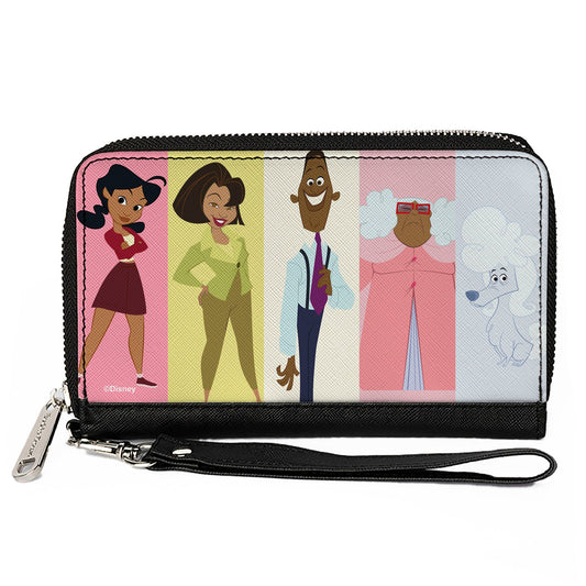 PU Zip Around Wallet Rectangle - The Proud Family Pose Blocks Multi Pastel