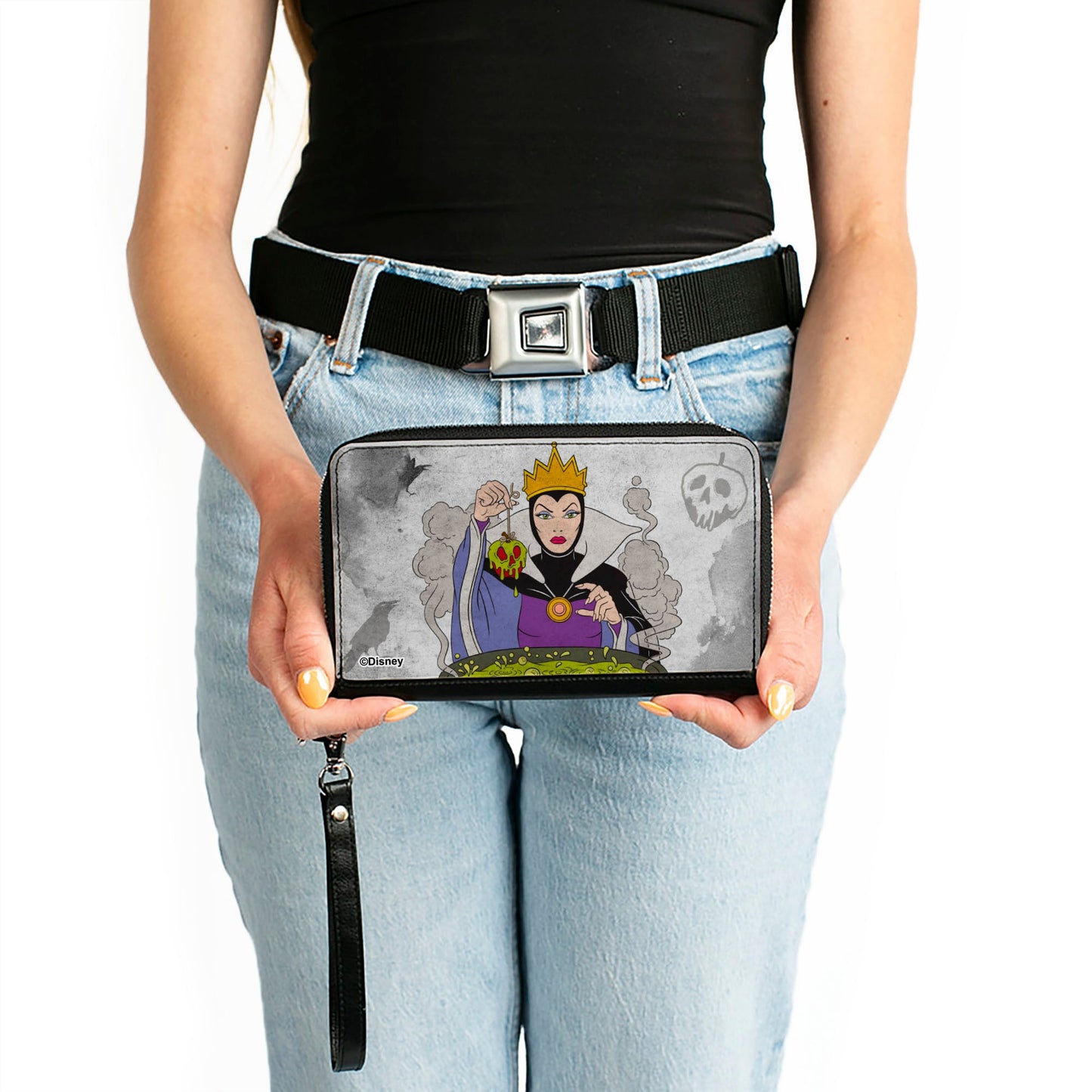 PU Zip Around Wallet Rectangle - Snow White's Evil Queen Cauldron Pose