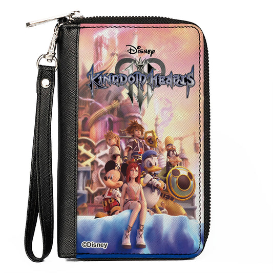 PU Zip Around Wallet Rectangle - KINGDOM HEARTS III 6-Character Group Pose Castle Pinks