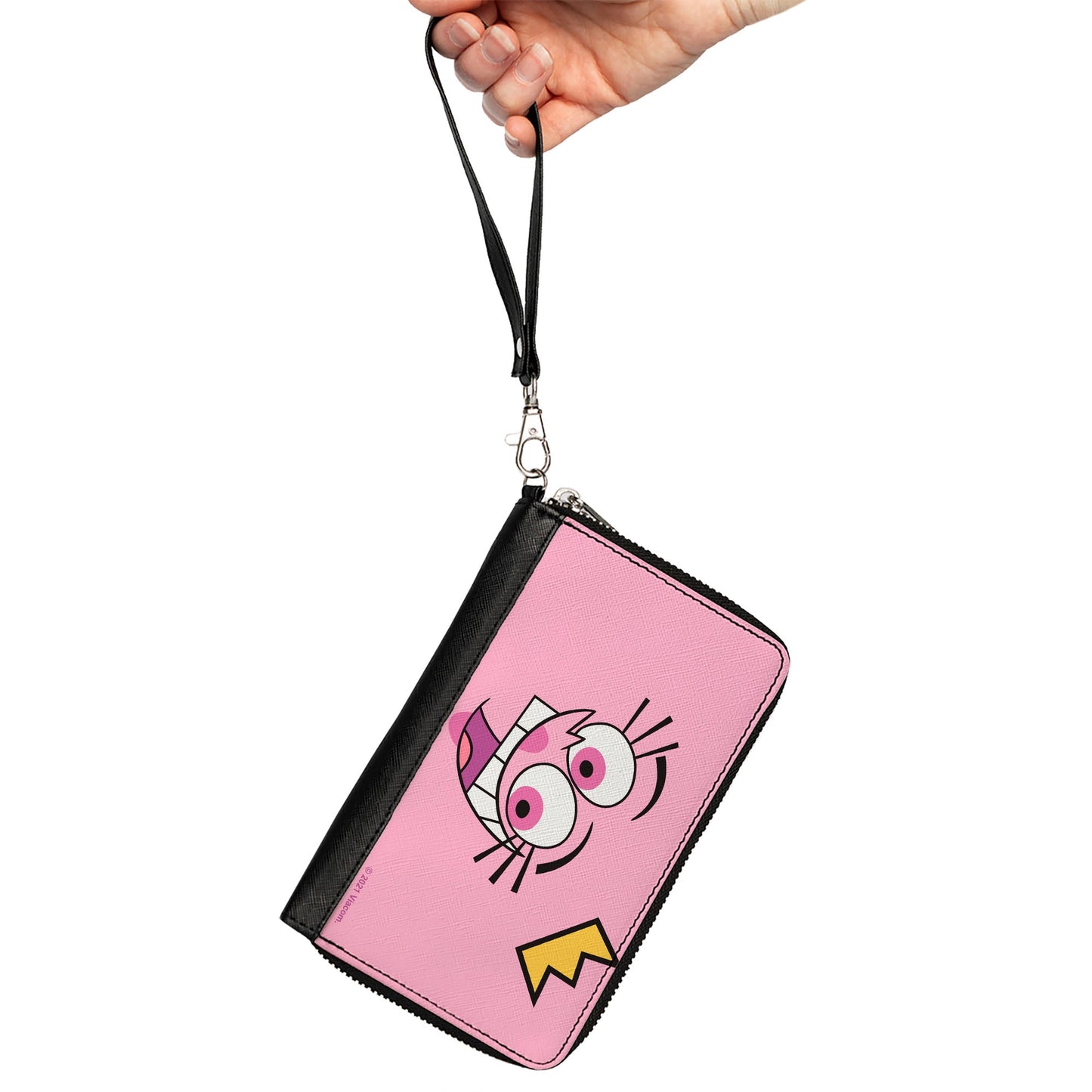 PU Zip Around Wallet Rectangle - The Fairly OddParents Wanda Face Expression CLOSE-UP Pink