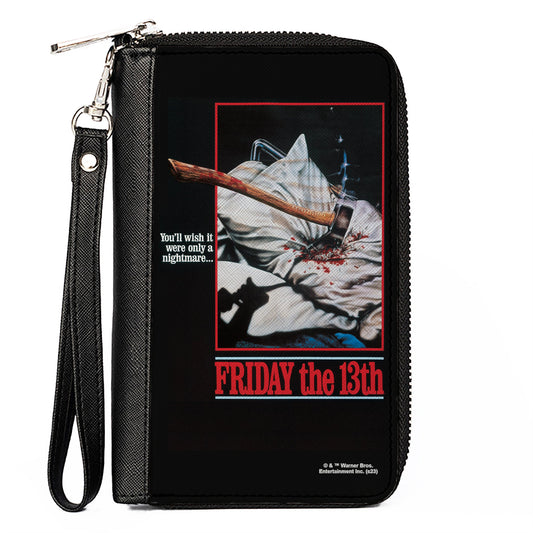 PU Zip Around Wallet Rectangle - FRIDAY THE 13TH YOU'LL WISH IT WERE ONLY A NIGHTMARE Movie Poster