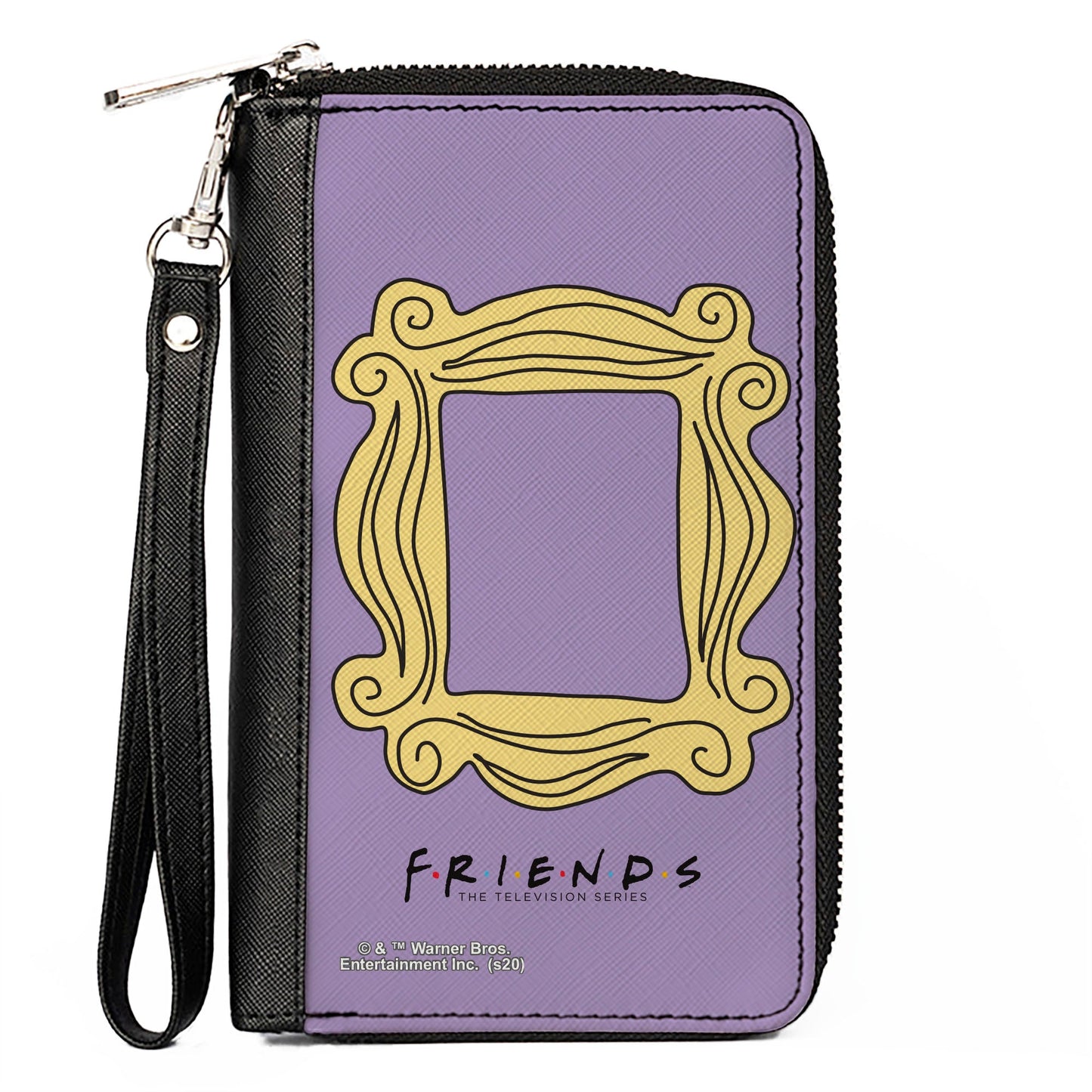 Women's PU Zip Around Wallet Rectangle - Friends Monica's Peephole Frame Lavender Yellow