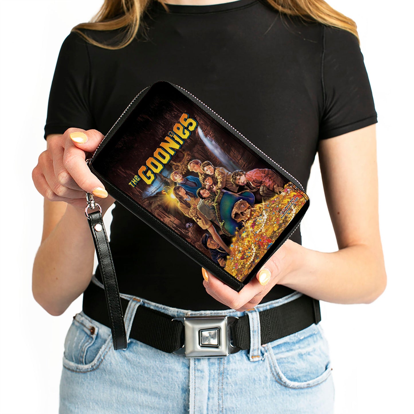 PU Zip Around Wallet Rectangle - THE GOONIES Treasure Movie Poster Group Pose