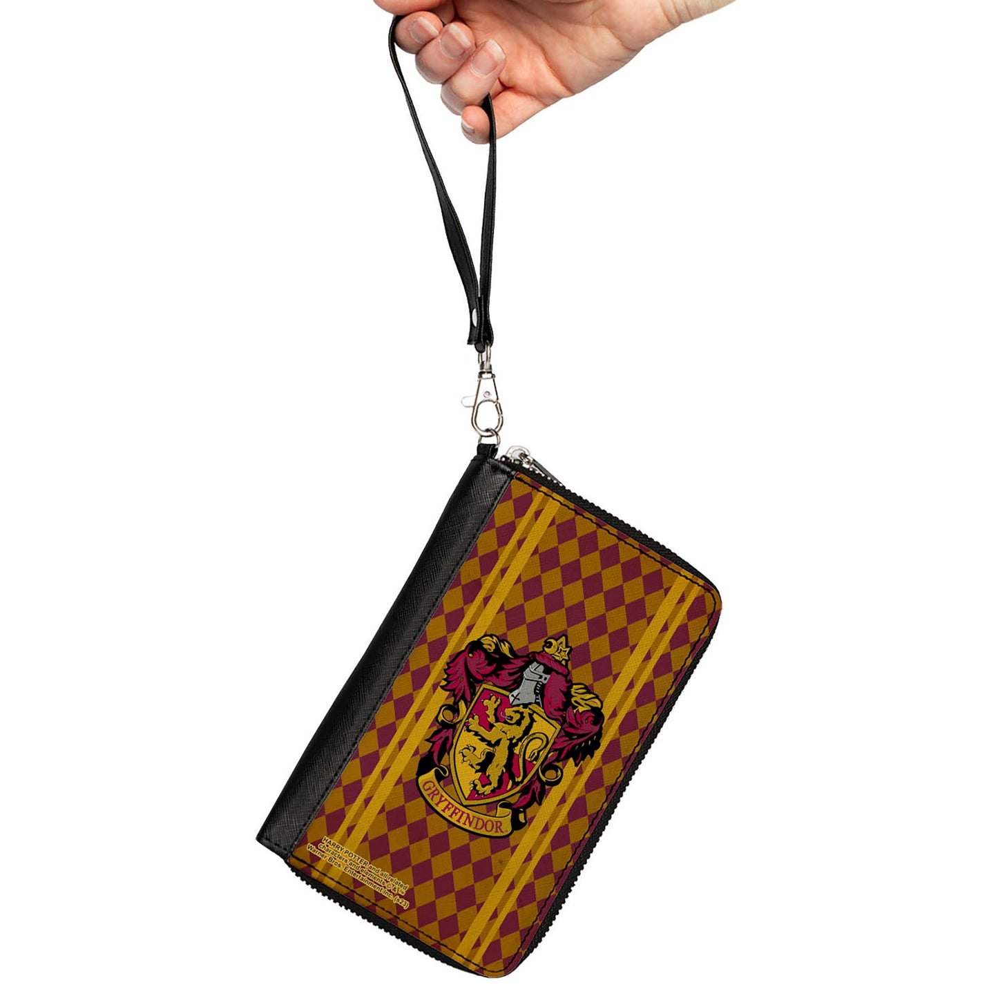 PU Zip Around Wallet Rectangle - GRYFFINDOR Crest Stripes/Diamonds Red/Golds