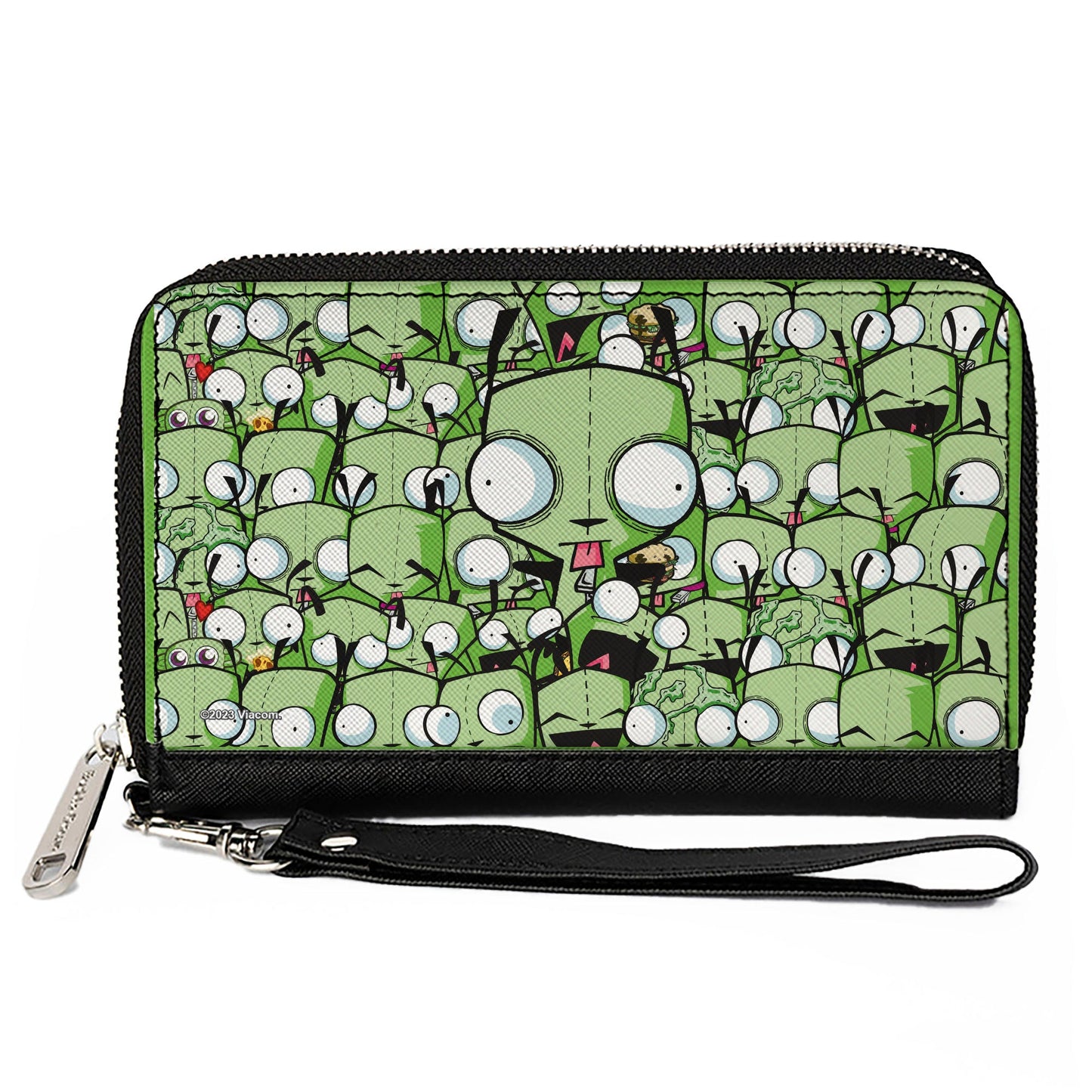 PU Zip Around Wallet Rectangle - Invader Zim GIR Poses Stacked Greens