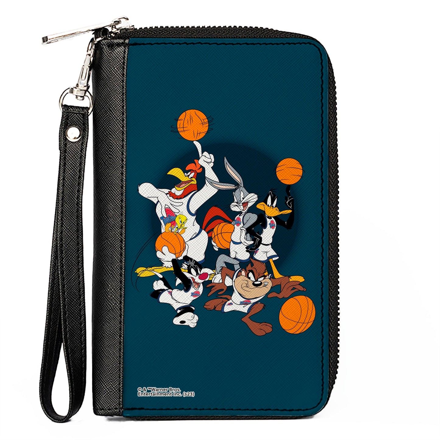 PU Zip Around Wallet Rectangle - Space Jam Toon Squad Team Pose Blue