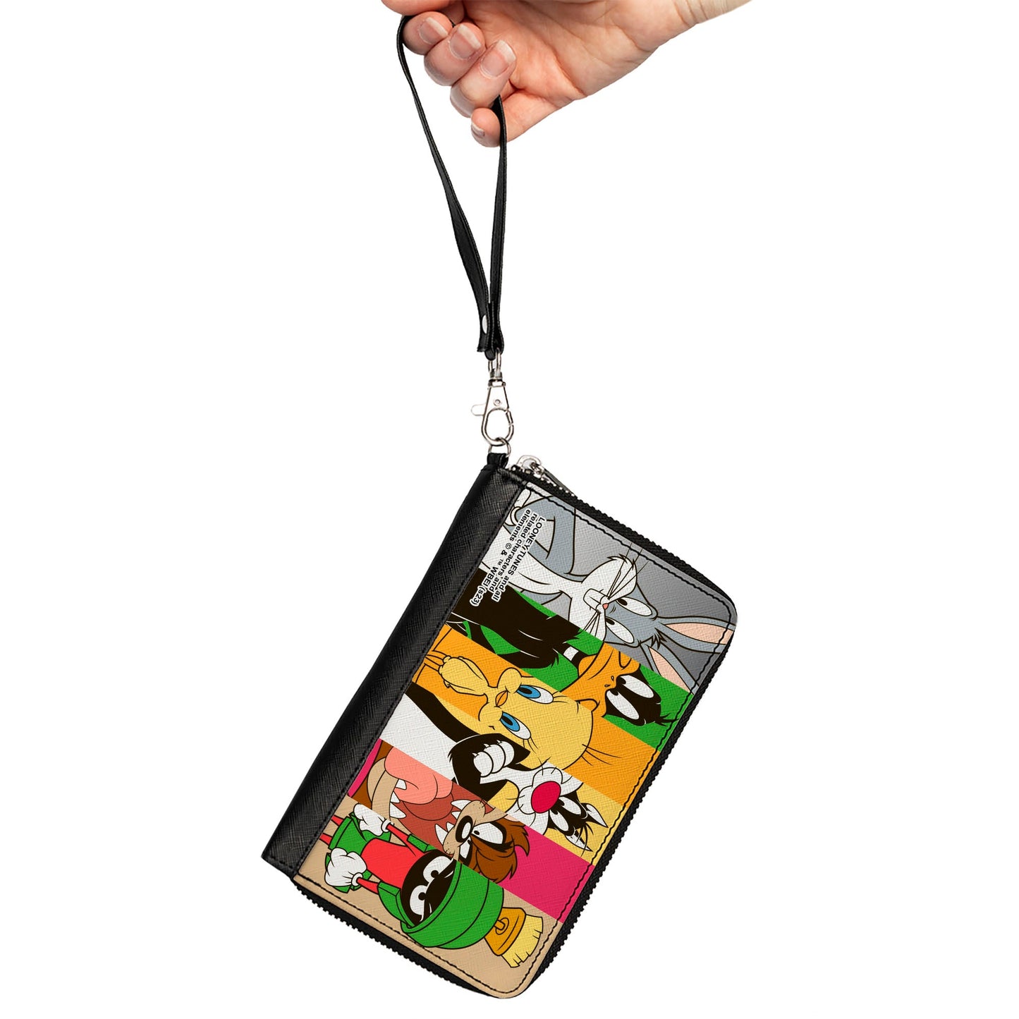 PU Zip Around Wallet Rectangle - Looney Tunes 6-Classic Character Blocks Multi Color