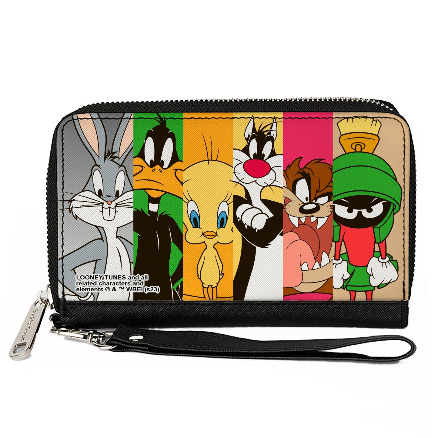 PU Zip Around Wallet Rectangle - Looney Tunes 6-Classic Character Blocks Multi Color