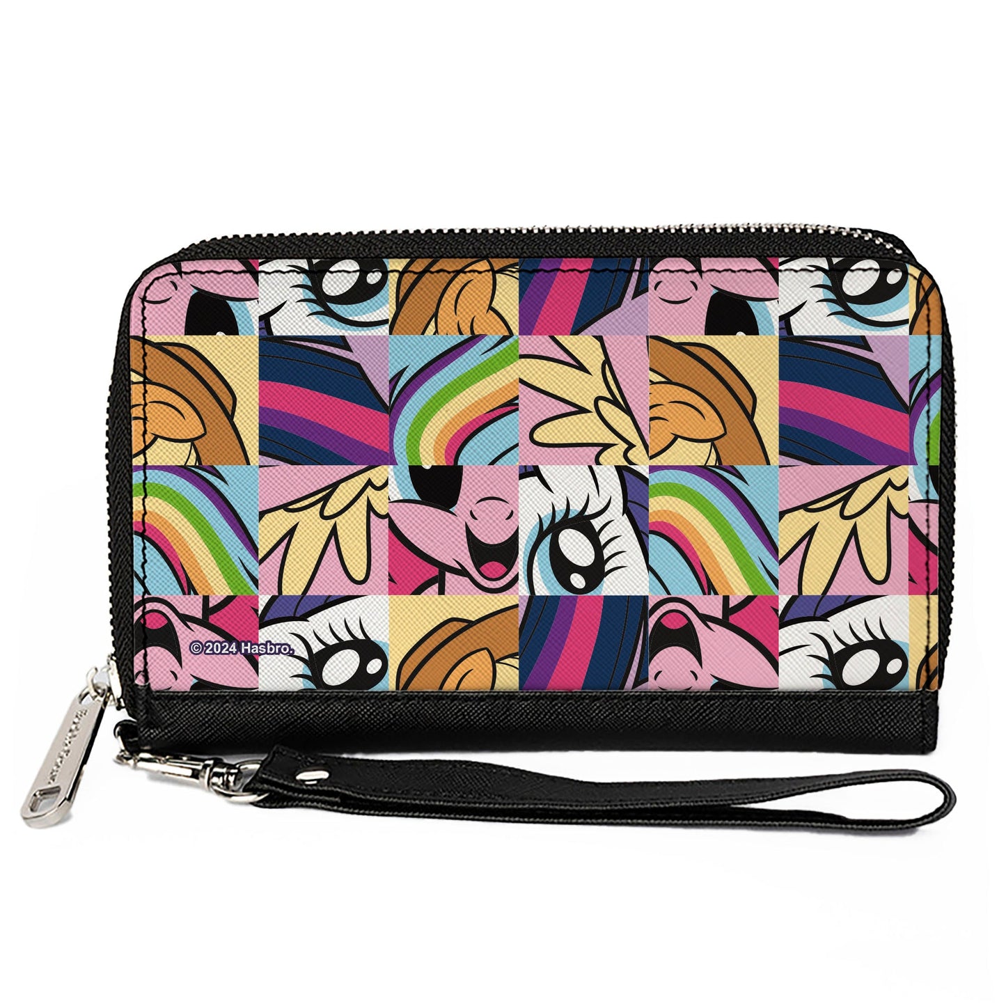 PU Zip Around Wallet Rectangle - My Little Pony Friendship is Magic Close-Up Blocks Collage