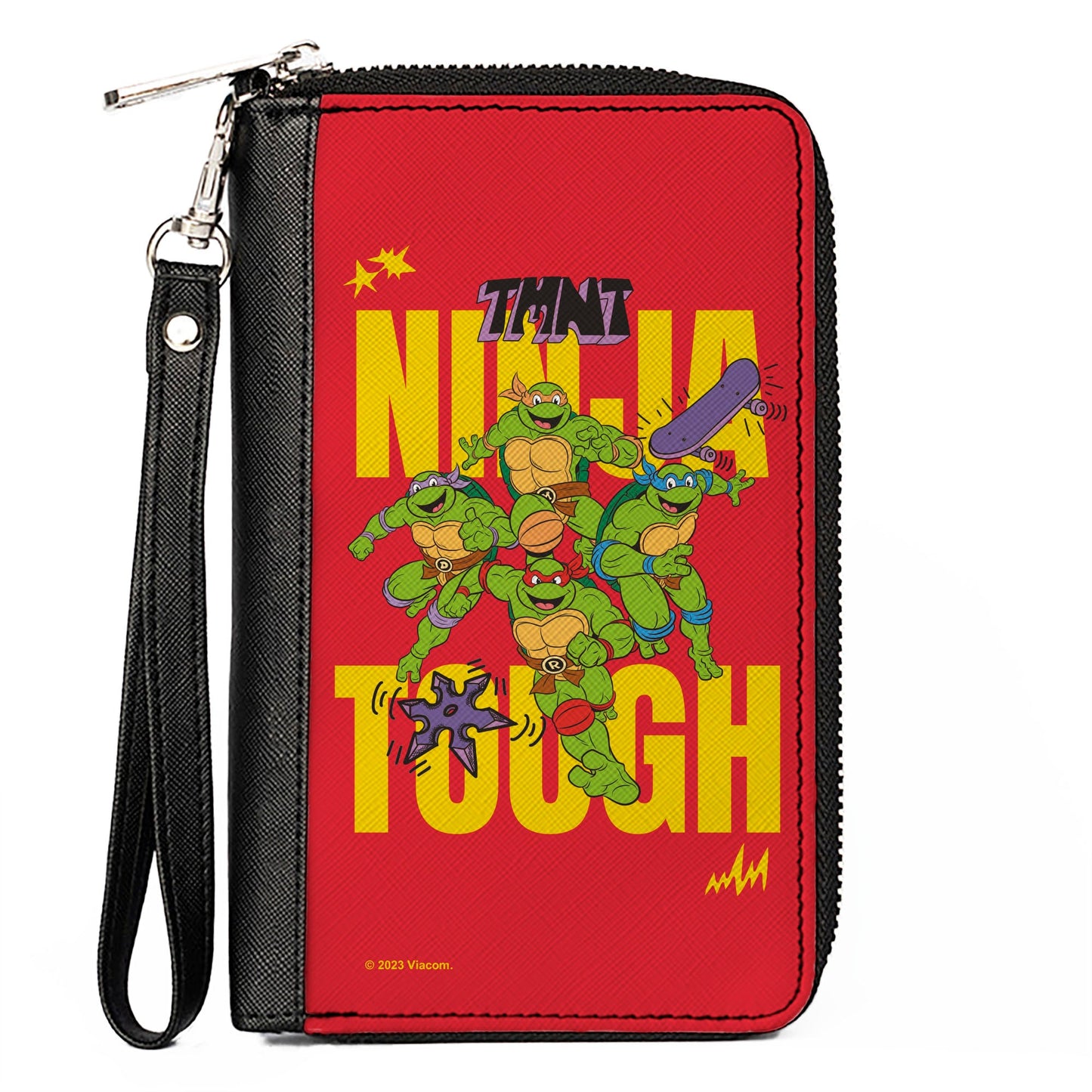 PU Zip Around Wallet Rectangle - Teenage Mutant Ninja Turtles NINJA TOUGH Group Pose Red/Yellow