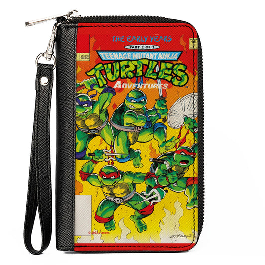 PU Zip Around Wallet Rectangle - Teenage Mutant Ninja Turtles THE EARLY YEARS Comic Book Cover Pose