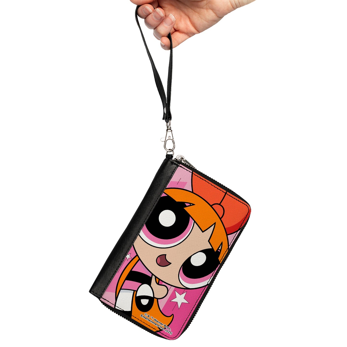 PU Zip Around Wallet Rectangle - The Powerpuff Girls Blossom Close-Up Pose Pinks