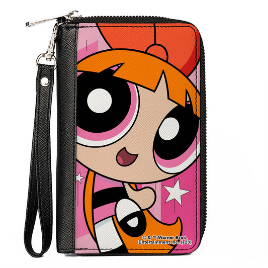 PU Zip Around Wallet Rectangle - The Powerpuff Girls Blossom Close-Up Pose Pinks